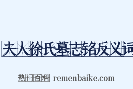夫人徐氏墓志铭反义词是什么意思的图片